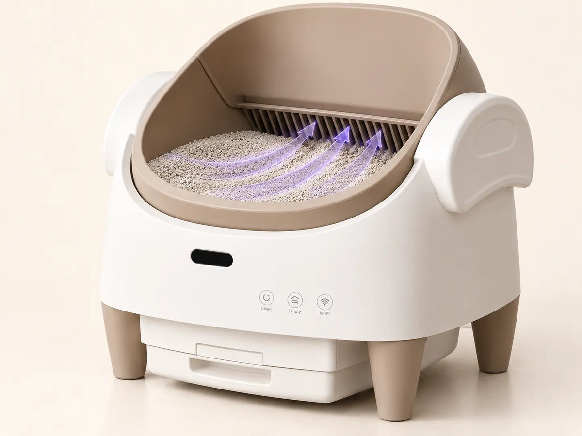 Tail & Co. litter box automatic cleaning cycle visualization