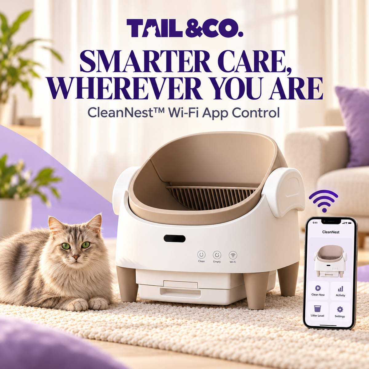 CleanNest™ - Automatic Self-Cleaning Cat Litter Box