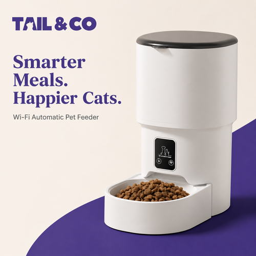 Tail & Co. Wi-Fi Automatic Pet Feeder - Feed From Anywhere with app control