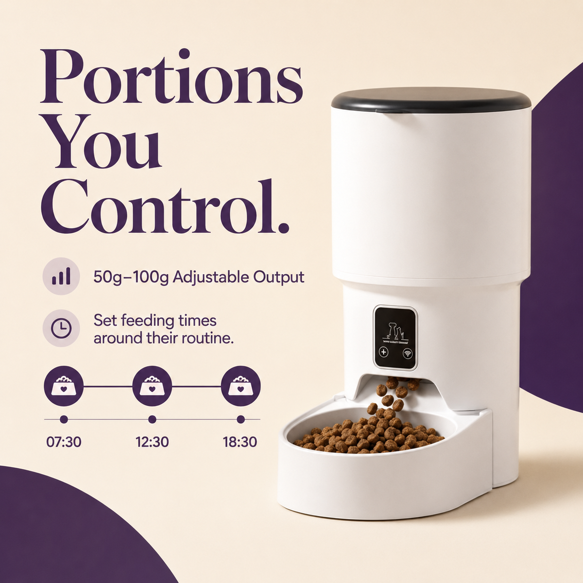 Tail & Co. Wi-Fi Automatic Pet Feeder - 50g-100g adjustable portion control