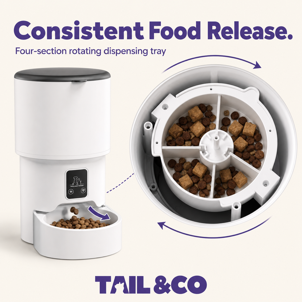 Tail & Co. Wi-Fi Automatic Pet Feeder - Meals on time even when you're away